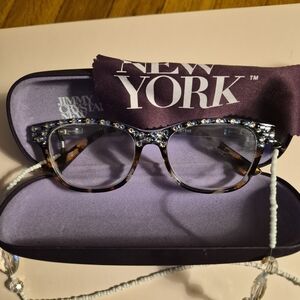 Women's Blue Crystal Glasses